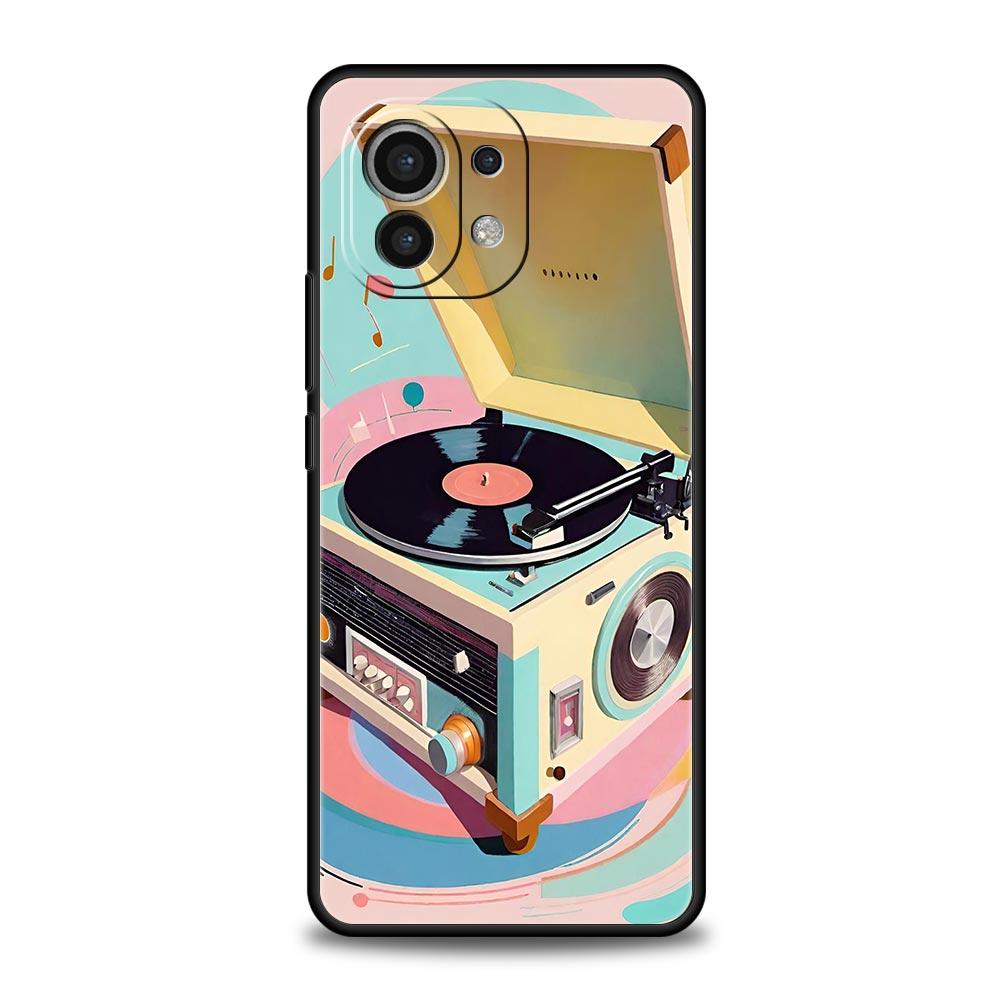 Retro Recording Device Phone Case Cover for Xiaomi Mi 17 15 14 13 12 11 Ultra 15T 14T 13T 12T 11T Pro Lite 5G Soft TPU Shell Bag