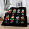 3D Nutcracker Christmas Tree Soft Plush Blanket,Flannel Blanket Throw Blanket for Living Room Bedroom Bed Sofa Picnic Cover Kids
