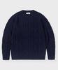 GLW Cable Crew Neck Sweater Knit Navy