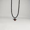Fashionable Necklace Adornment With Black Crystal Beads Highlighting Heart And Butterfly Symbols For Modern Women