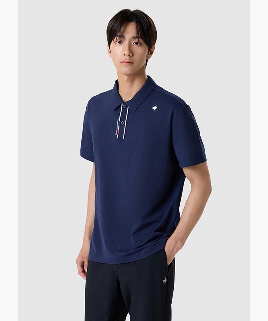 LECOQ Uni Hybrid Polo Shirt - Navy Qr223Ets53