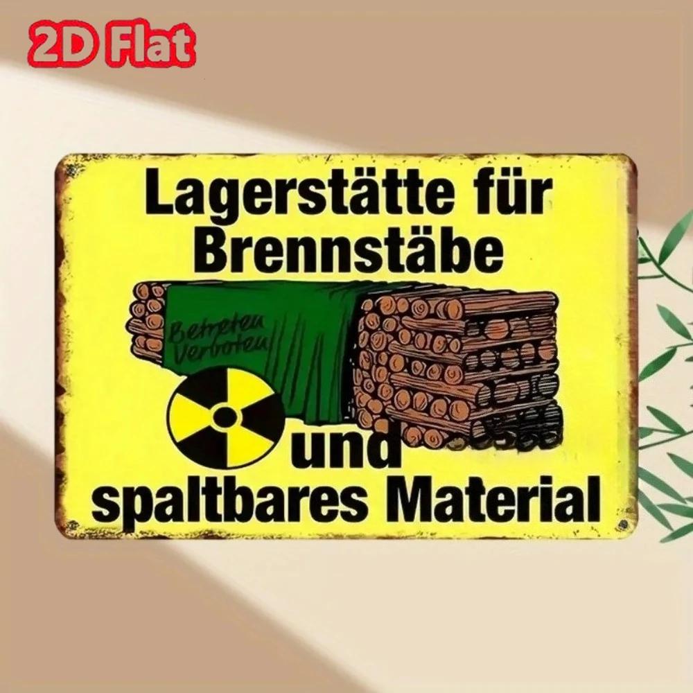 

Vintage Nuclear Fuel Storage Tin Sign - 12x8 German Text & Bamboo Leaf | Retro Industrial Home Bar Decor | Ideal Gift | 1pc 20x30cm（7.8x11.8inch）