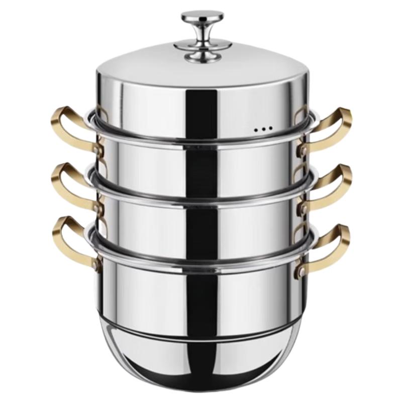 Yingbai 28cm Multi-Layer Stainless Steel Steamer Pot