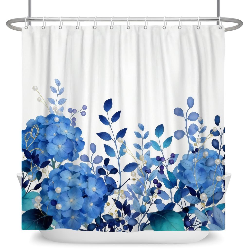 Tenda Doccia Minimalista Impermeabile Tenda da Bagno Per Decorazioni Bagno Design Floreale Foglia Acquerello Poliestere Con Ganci