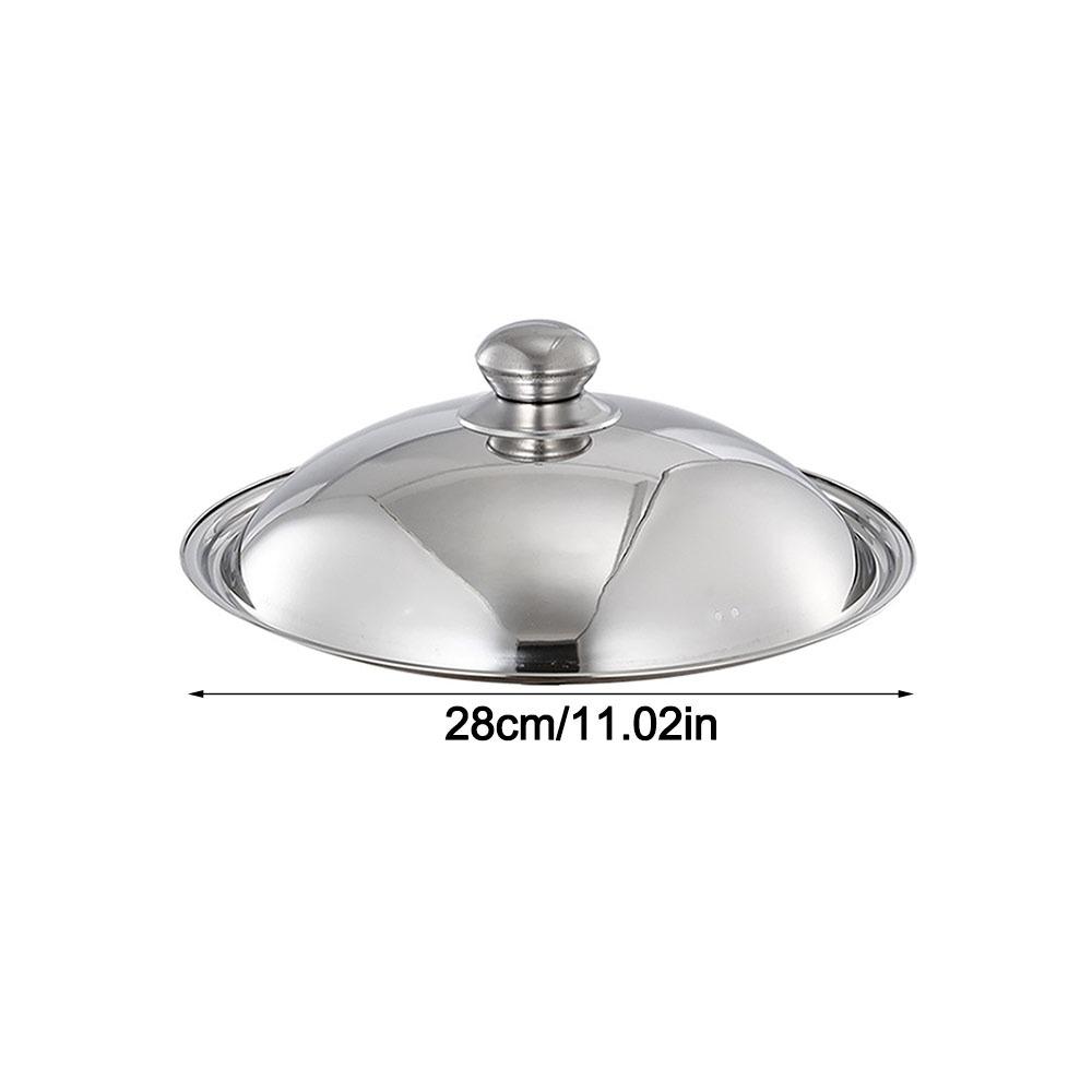 

28-42cm Frying Pan Cover Stainless Steel Bowl Cover New Wok Pot Lid Restaurant Kitchenware 28cm