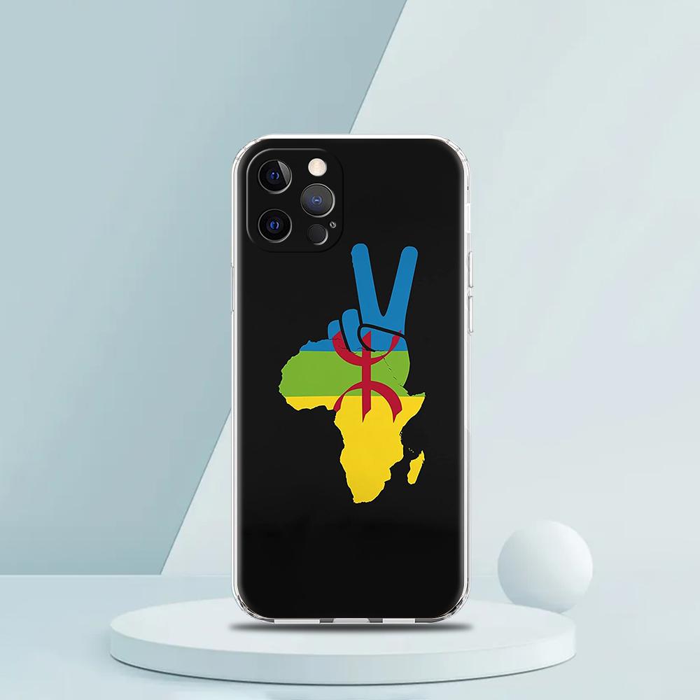 Amazigh Berber Flag Phone Case for iPhone 16 15 14 13 12 Pro Max Cover Transparent for iPhone 11 Pro Max 7 8 Plus XS XR Shell