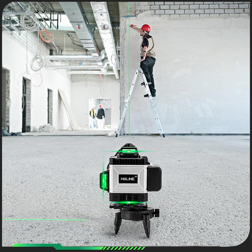 HGLINE 4D 16 Lines Green Line Laser Level With 1.2m Tripod APP Remote Control Horizontal Vertical Measuring Laser Instrument
