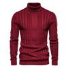  New Men's High Neck Casual Knitted Warm Undercoat Men's Solid Color Pullover