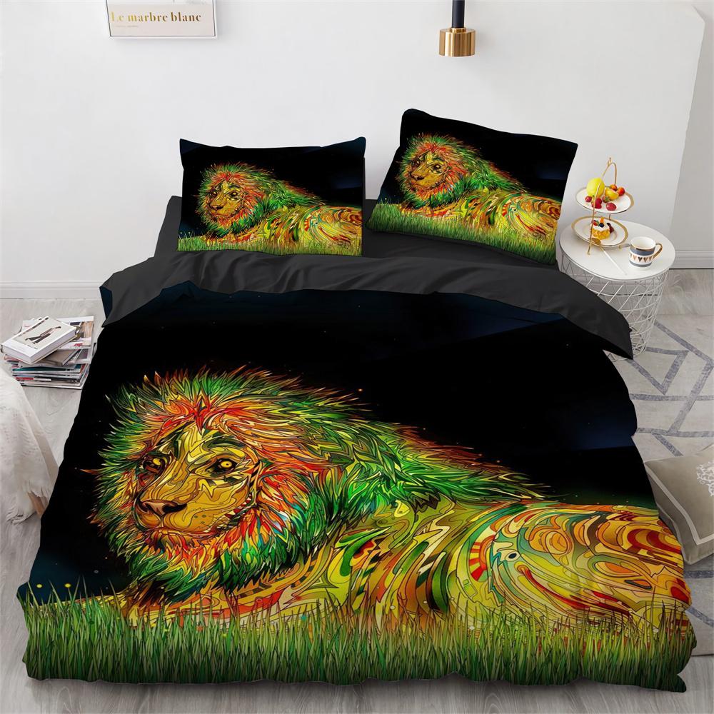 

Комплект постельного белья с изображением животных, 3D-принт, лиса, дракон, волк, тигр, милый, крутой стиль, комплект постельного белья размера «king-size», полиэстер, покрывало EU single(135x200cm)