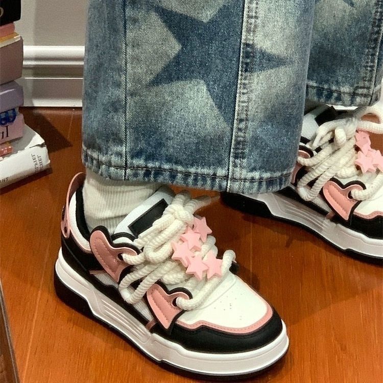 Retro Board Shoes Women's New Autumn Breathable Student Sports and Leisure Shoes Burst Into Stars Niche Original Shoes