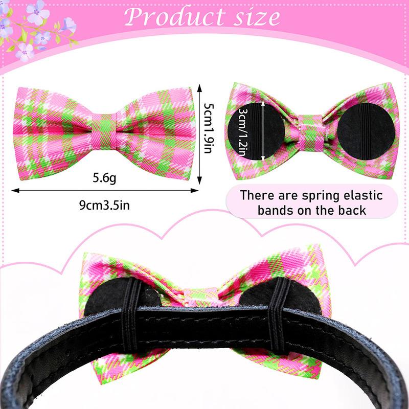 50pcs Plaid Style Dog Bowties For Collar Removable Small Dog Cat Bowties Collar Accessories For Dogs Grooming Pet Supplies