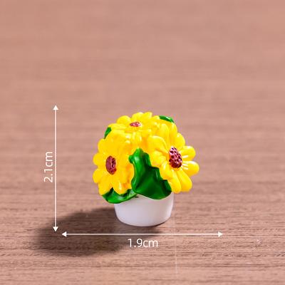 1ks Stolní Dekorace do Auta 1/12 Domeček pro Panenky Miniaturní Rostlina Růže Tulipán Květináč Modely Nábytku Domácí Dekorace DIY Doplňky