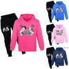 Kids Cotton Cartoon Hoodie And Jogging Pants Set For Winter And Spring Play