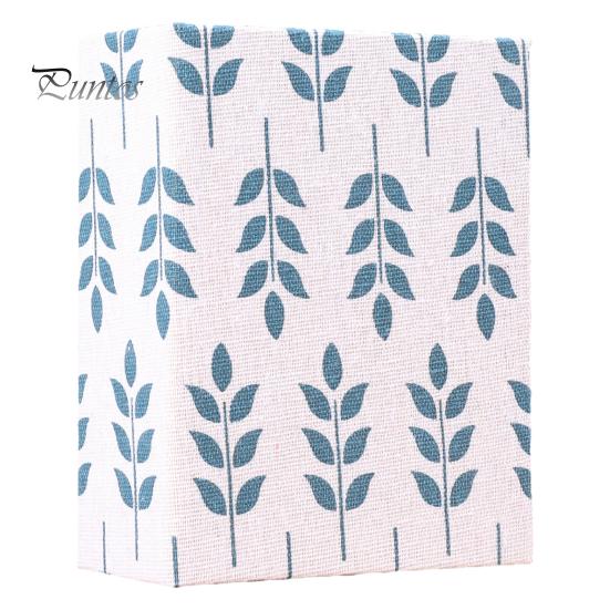 Retro Style Photo Album Mini Printed Fabric Slip-In Album, Portable Floral Print Scrapbook with Transparent Sleeve Pages, Lightweight No Paste Pocket