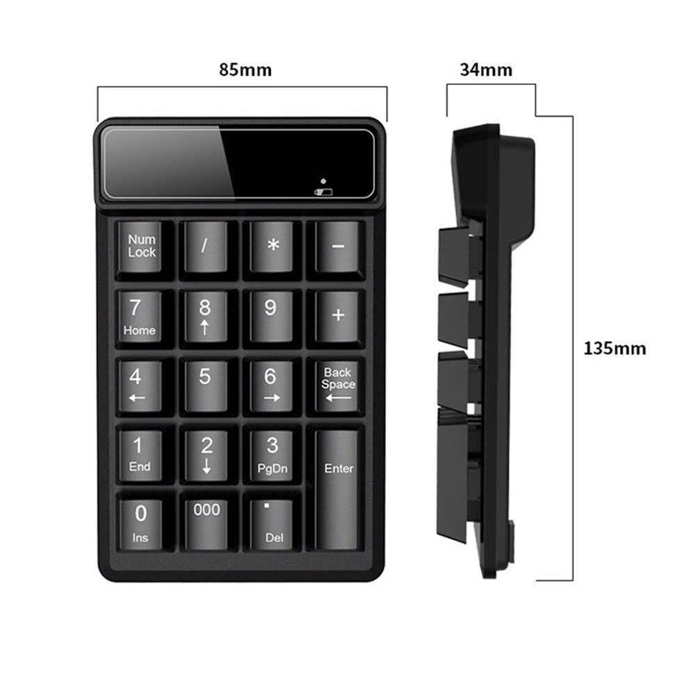 2.4GHz Wterproof Wireless/Wired USB Numeric Keypad Numpad Number 19 Keys Pad Suspension Key
