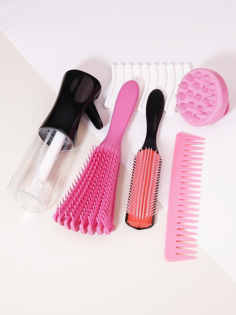 5pcs/set of professional barber accessories kit massage hair comb, hair spray bottle massage brush Special for real hair wigs