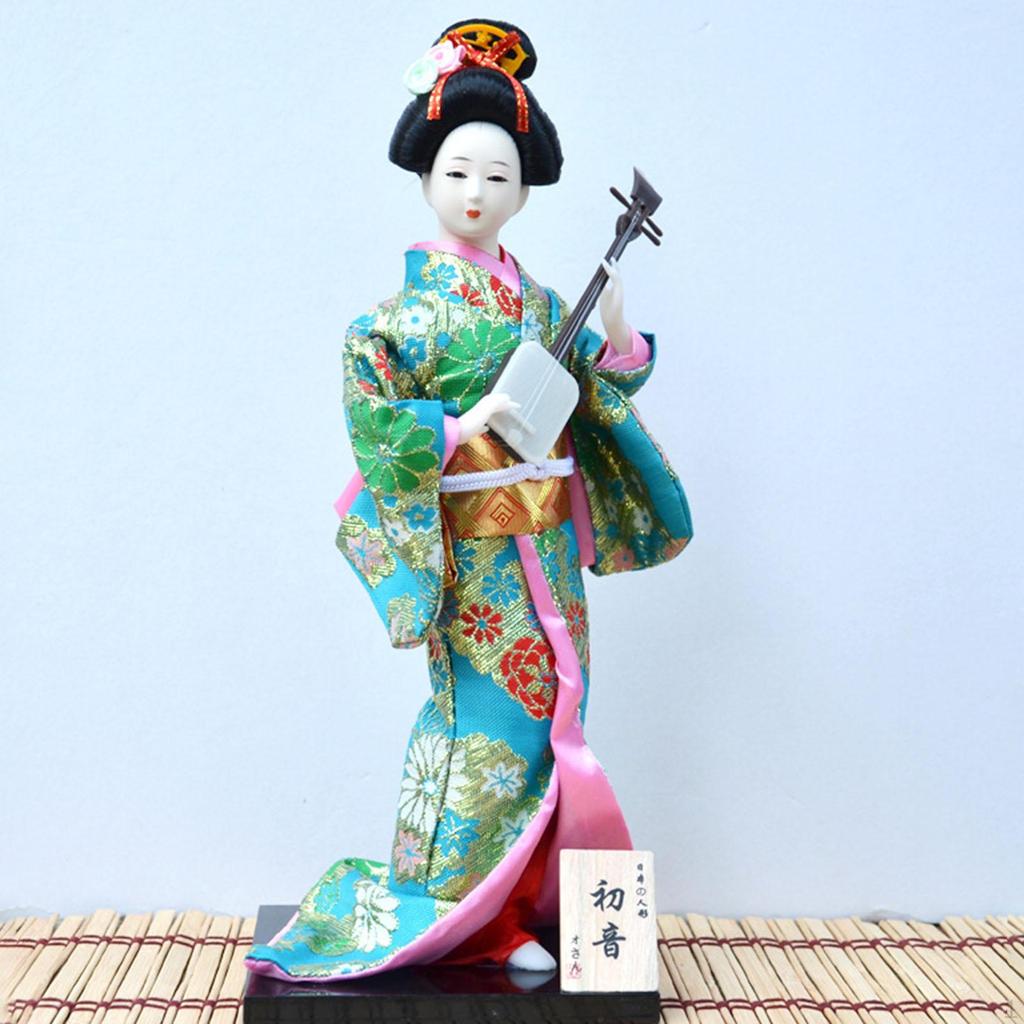 Japanese Kimono Doll Asian Statue Lady Statuette Decorative Collectible Figurine Kabuki for