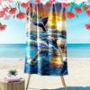 Dolphins Print Beach Towel, Large Soft Quick Dry Towel for Beach Camping Swimming