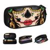 Custom Kawaii Sugar Skull Mexican Pencil Case for Boys Gilrs Big Capacity Day Of The Dead Pencil Box School Supplies