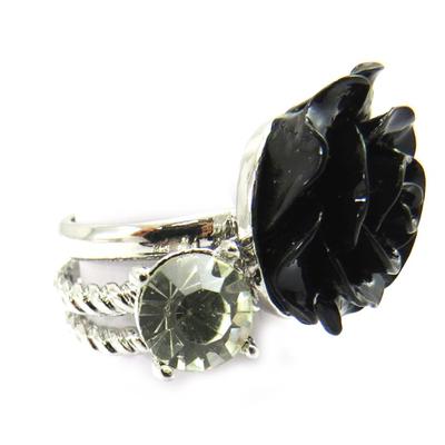 Plural Ring 'Rosa Romantica' Black Silver (3 Rings)