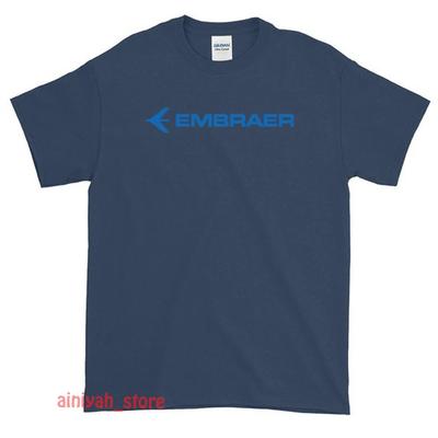 New Embraer Airplanes Logo Men's Funny T Shirt USA Size S-XXL
