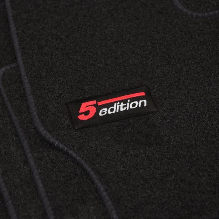 Tapis de sol - Logo - Mazda 5 - Velours noir - 5 pièces - Antidérapant - Sur mesure