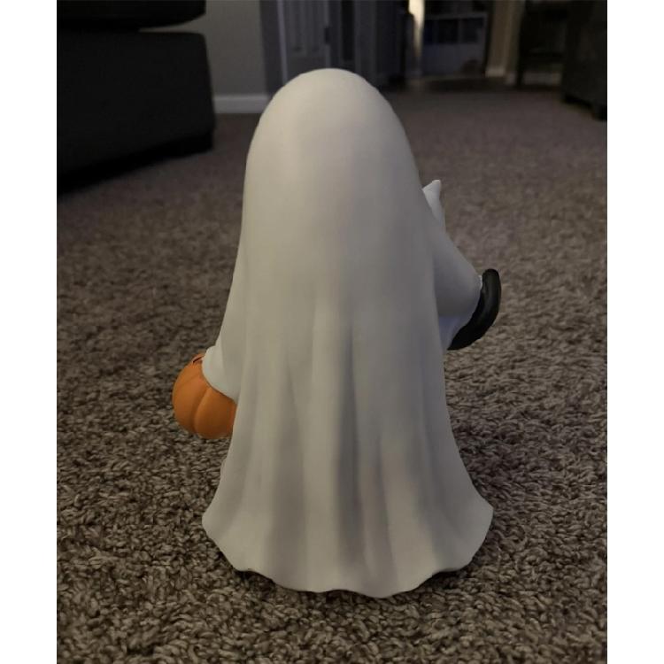 Whimsically Ghostly Holding Cats Pumpkin Resins Figurine Halloween Home Decors Artistic Craft Nontoxic Finish Ornament