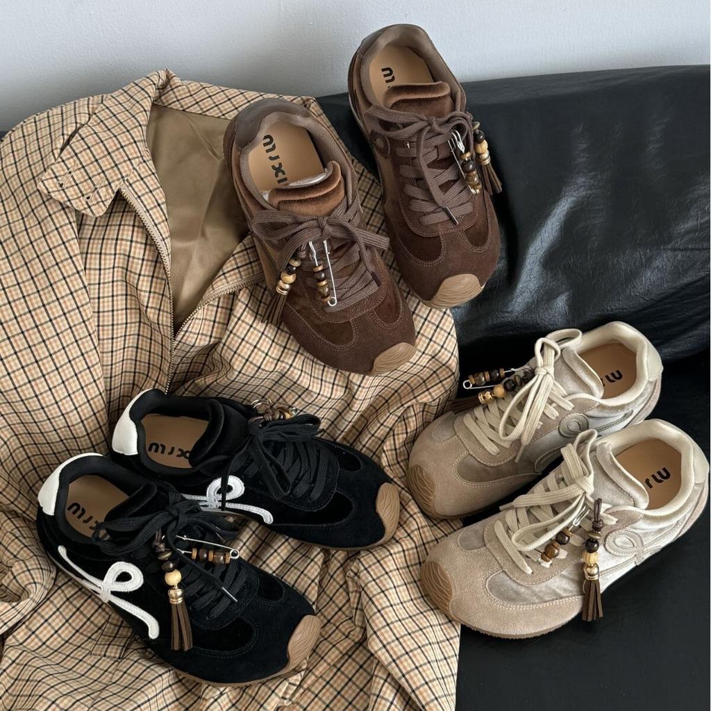 DAPAI SHOW 7cm inner height increase version retro German training shoes small crooked head mandarin duck shoelaces casual shoes women's Forrest Gu