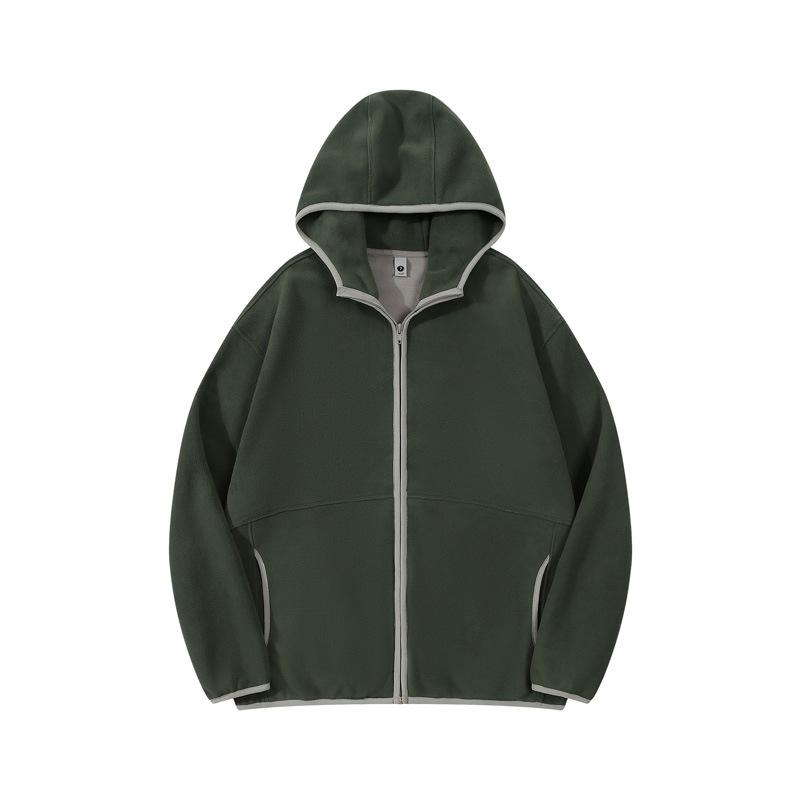 Men's Double-Sided Fleece Hoodie Autumn and Winter Warm Windbreaks Zipper Jackets for Men