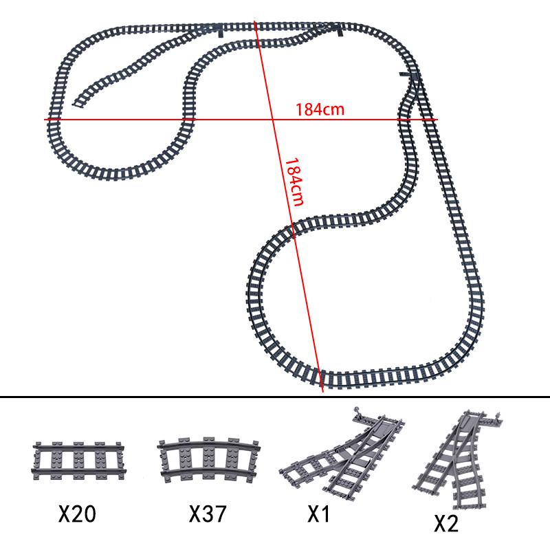 City Trains Bridge Flexible Switch Railway Tracks Rails Electric Crossing Forked Straight Curved Building Block Bricks Toys