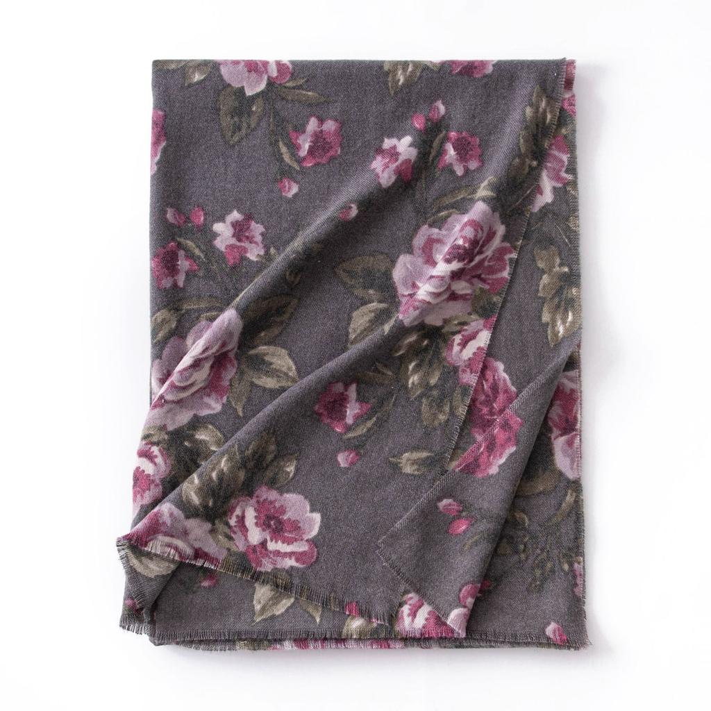 Strictly Select Cross-border Winter Temperament Imitation Cashmere Scarf Retro Versatile Cashew Flower Thick Velvet Warm Wholesale