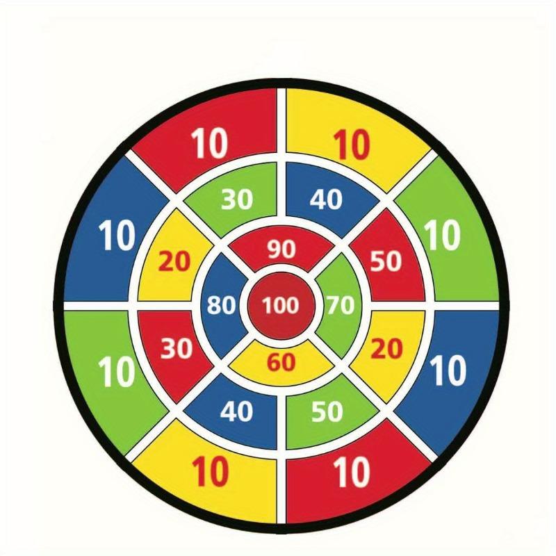 1SET Set Dartboard Mare pentru Tineret - Conține 12 săgeți colorate lipicioase pentru a îmbunătăți coordonarea ochi-mână și se pliază pentru portabilitate