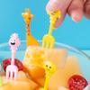 1 Set Fruit Fork Easy to Clean Non-slip Cartoon Lovely Ergonomic Animal Farm Car Fruit Fork for Home