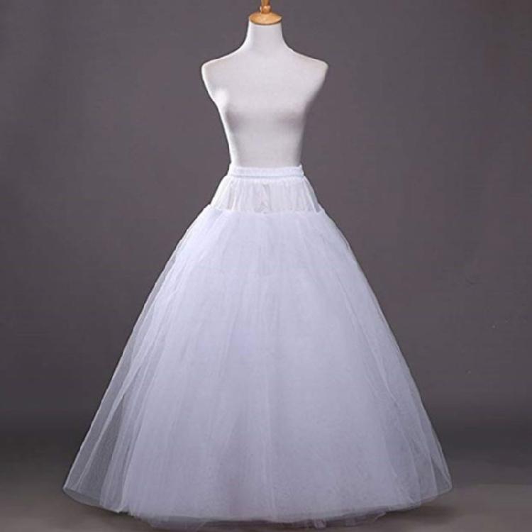 Vloerlengte Petticoats Bruidsslips 4 Lagen Witte Bruidsjurk Crinoline