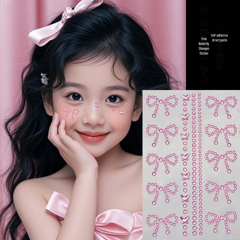Blue Star Diamond Face Stickers: Adhesive Rhinestone Designs for Tear Eye Makeup, Perfect for Music Festivals.
