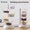 Convenient Good Sealing Visible Seasoning Jar Rotating Design Box Kitchen Accessories