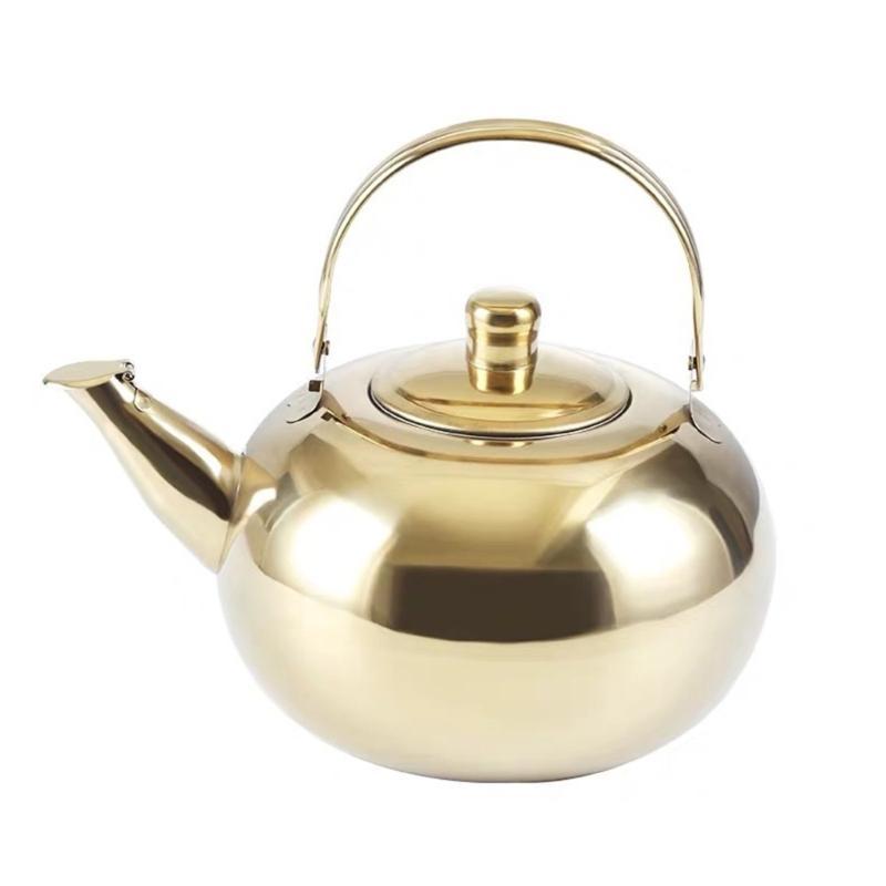 Stainsless Steel Teapots with Infuser Short Spouts Coffee Kettles
