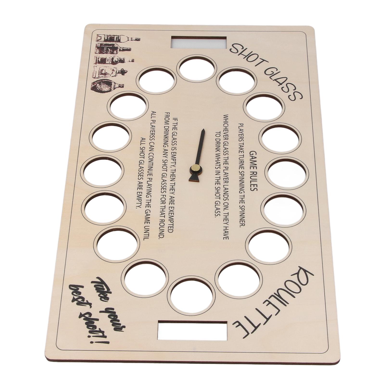 

Shot Drinking Game 45cm Wooden Rotating Adults Drinking Table Game Board for Party Bar Game Nights