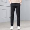 Spring Men's Light Gray Slim Fit Dress Pants Lightweight Business Casual Trousers