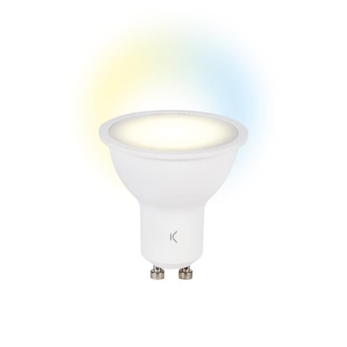 Ampoule Connectée - KSIX - GU10 - Pack De 2 - 9W - Compatible Alexa Et Google - CCT 3000K-6500K