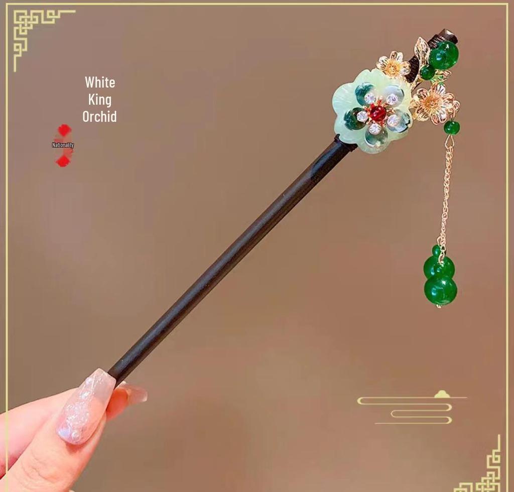 Grampo de Cabelo com Borla de Sândalo de Alta Qualidade para Penteados Updo de Hanfu Cheongsam