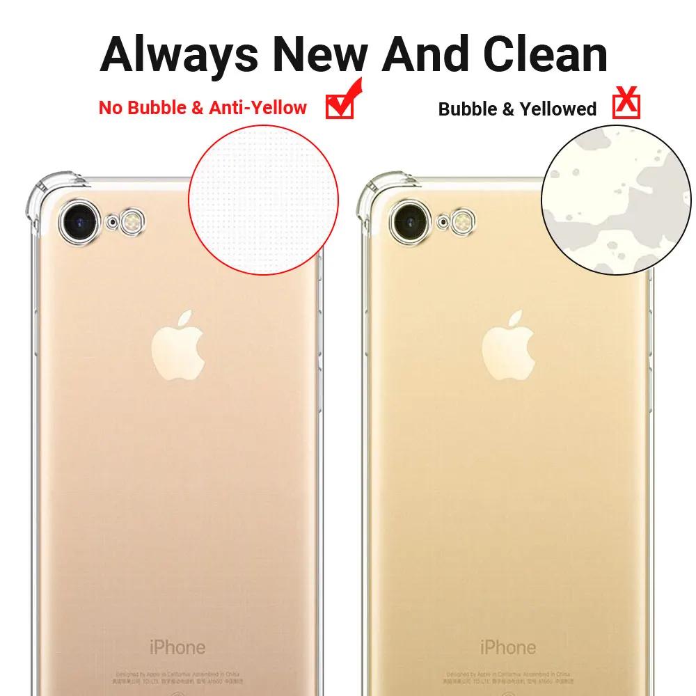 Nárazuvzdorné průhledné pouzdro pro iPhone SE 2020 2022 7 8 Plus průhledné pouzdro na telefon pro Apple iPhone SE 2016 2023 měkký silikonový zadní kryt