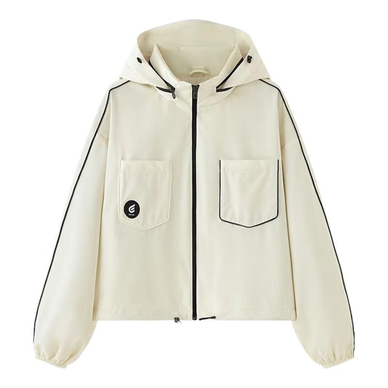 

Женская короткая куртка с капюшоном Aolaiy в стиле колор-блок для улицы XL