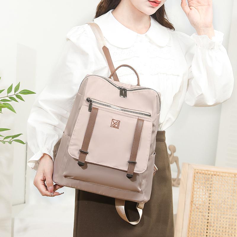 Color Block Nylon Backpack Outdoor Women's Large Capacity Backpack