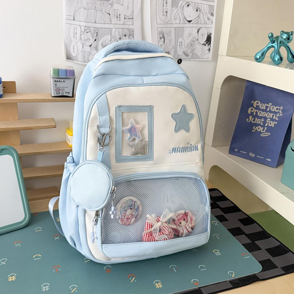 Schoolbag Japanese ins College Style Transparent Versatile Girl Cute School Bag Student Class