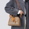 European American Retro Niche Women's Crossbody Handbag - Large Capacity, Printed Square Design