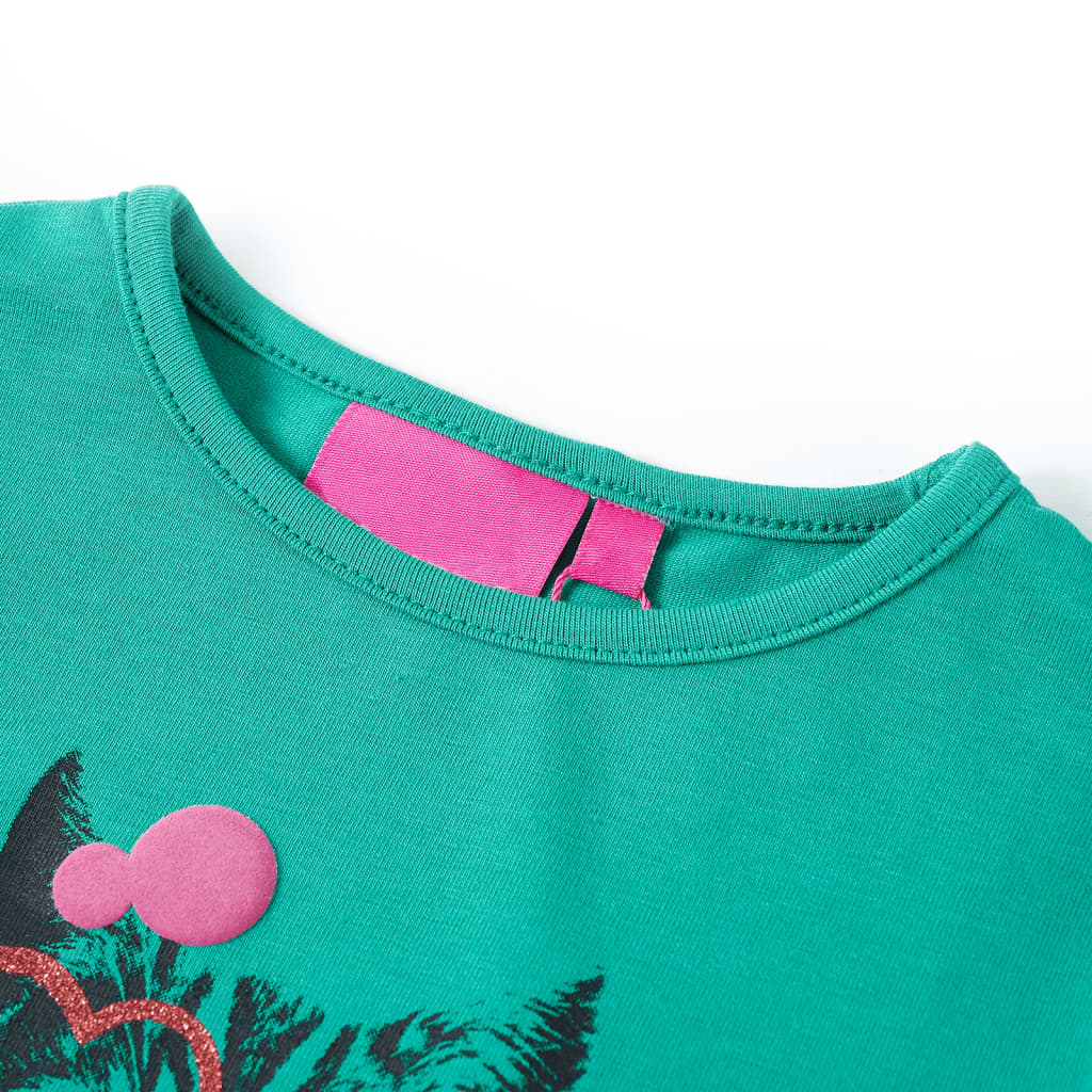 Kids Long Sleeve T Shirt Light Green Size 104