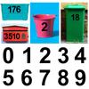 New Large 6.9-Inch (17.5cm) Trash Cans Decal Sticker Self-Adhesive Number Stickers Wheeled Dumpsters Door Mailbox Garage Labels