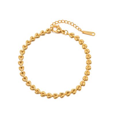 Youthway Fashion Stainless Steel Hollow Heart Braided Bracelet For Women  Gold Color Plated Trendy Jewelry