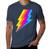 Neon Rainbow Lightning Bolt TShirt Casual Loose Daily Wear TShirt